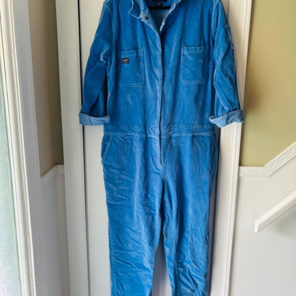WILDFANG High Waisted Blue Corduroy Coveralls - Picture 7 of 7